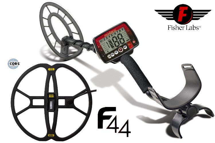 Metalldetektor Fisher F44 & CORS Strike Hochleistungsspule (Tiefenortungspaket)