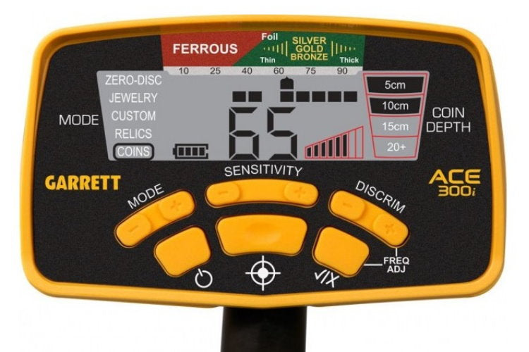 Garrett ACE 300i+ Metalldetektor Display