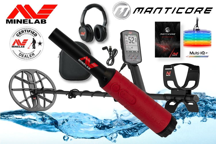 Metalldetektor Minelab Manticore mit Funkkopfhörer und Pro-Find 40 Pinpointer (Showroom)