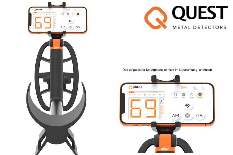 Quest AIR Metalldetektor Rückansicht & Displayhalterung